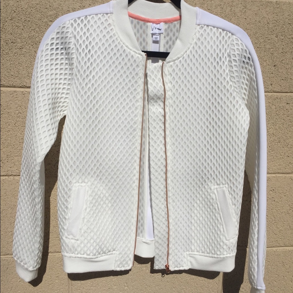 White Mesh Althleisure Jacket